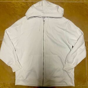 White zip up hoodie XL